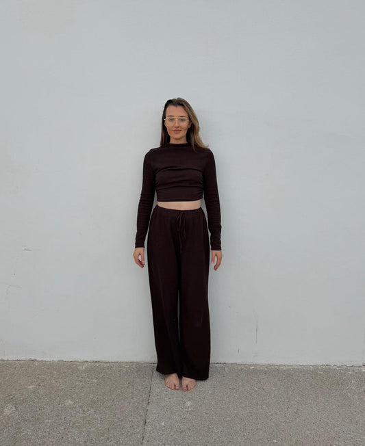 Long Sleeve Mocha Co-Ord
